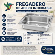FREGADERO DE ACERO INOXIDABLE, 49x49x10 - Img 55931523