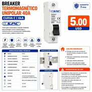 Breaker Termomagnético Unipolar 40A S.P.C - Img 56791066