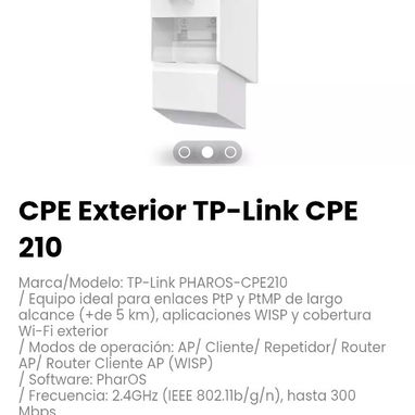 CPE Exterior TP-Link CPE 210. Software: PharOS - Img 127303033