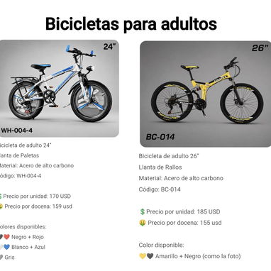 Bicicletas para todas las edades y gustos 🚲 varias medidas, modelos y colores 🌈 16" | 20" | 24" | 26" | - 4/5