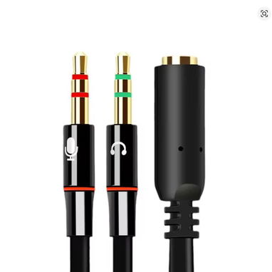 Adaptador de plug de audio 2 en 1 para audífonos gamer - Img 101118974