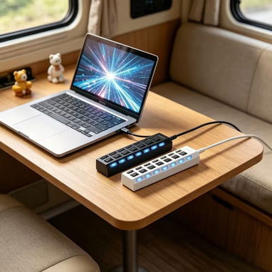 Hub USB 3.0 – 7 Puertos con Switch (Blanco) - 4/5