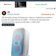 Bocina JBL PartyBox Stage 320 White nueva sin caja - Img 56129933