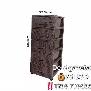 🔖Gaveteros carmelitas con ruedas de 4 y 5 gavetas - 2/2