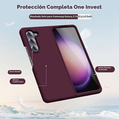 🍑oakxco Funda de Silicona para Samsung Galaxy Z Fold 5 – Borgoña 🍑 - 2/6
