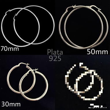 Aretes y Argollas de Plata 925 - Img 112555891