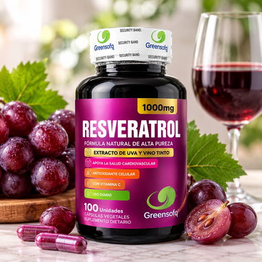 Resveratrol Suplemento Natural Salud Cardiovascular Sistema inmunologico Envejecimiento saludable Antioxidante Cerebral - 5/5