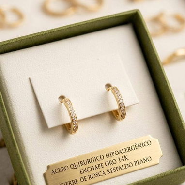 Aretes de acero hipoalergénico - 2/2