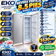 Nevera Vertical 8.5 pies, marca EKO, nueva en su Caja con Factura y Garantía de 1 año. Envío gratis. Variedad - Img 57996374