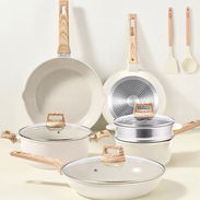 Batería De Cocina Chefkoch, Modelo Grueso, Color Blanco, Antiadherente de Cerámica, 11 piezas - Img 54742211