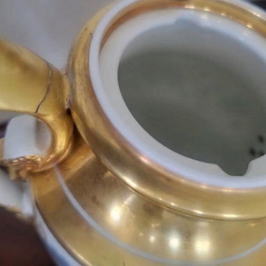 ☕ Juego de  Café "Vieux París" Imperio 🇫🇷 (1820-1835) Porcelana Y Oro | Con Detalles - Tel: 5358 0956 - Vedado - 4/5