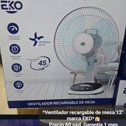 Ventilador recargable de mesa 12" marca Eko. Somos Mipyme, radicamos en Playa. Tenemos otros modelos - Img 57701540