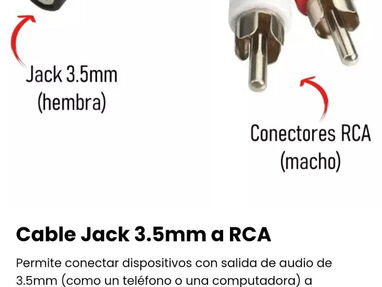 Cable miniplug - RCA* Plug 3.5mm para RCA/ Cable miniplug de 1.5m de largo/ También hay Jack 3.5mm para RCA - Img main-image