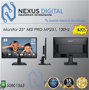 !!💻!! Monitor marca MSI MP251, plano de 25" Full HD, 100Hz NUEVO en caja, Serie PRO !!💻!! - Img 45993823