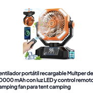 Ventilador portátil recargable ✅️Multperde 20000 mAhconluzLEDycontrol remoto camping fan para tent camping - Img 57926431