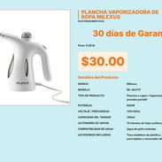 Plancha a Vapor Milexus 250ml Autonomía 15min, Plancha de Vapor Milexus Autonomía 15 Minutos VPT#-0505 - Img 55672684