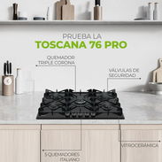 Cocina de gas 5 hornillas empotrada  Drija TOSCANA 76 PRO Vidrio Templado Negro Precio $270 USD Mensajería Incluida - Img 54075323