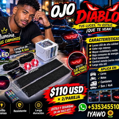 🔥🚗 ¡LLEVA EL ESTILO DE TU AUTO A OTRO NIVEL! 🚗🔥 ✨ OJO DIABLO ✨ Dale a tus luces un look espectacular y súper llamati - 2/2