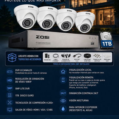 Sistema de cámaras de vigilancia y accesorios, seguridad inteligente al mejor precio. - Img 123335870