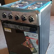 Cocina gas horno, Royal, 4 hornillas, magneto, tapa de cristal, acero inoxidable -mensajería gratis y garantía - Img 56601081