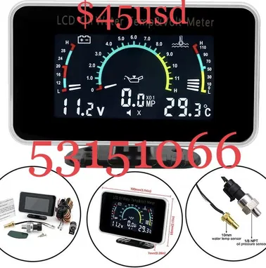 Pantalla digital que mide la temperatura, el voltaje y la presión de aceite… 3 funciones en 1…nuevos en su caja  Radicam - Img 98077578