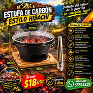ESTUFA DE CARBÓN ESTILO HIBACHI, NUEVA EN SU CAJA CON ENTREGA DE FACTURA PARA SU GARANTÍA. VARIEDAD DE ESTUFAS, COCINAS - Img 57868907