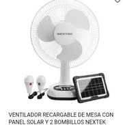 VENTILADOR RECARGABLE DE MESA CON PANEL SOLAR Y 2 BOMBILLOS NEXTEK(GARANTÍA DE 30 DÍAS) - Img 54868910
