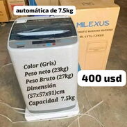 lavadora automática milexus de 7.5kg a 400 USD, nueva, con sus papeles, garantía y transporte incluido. - Img 45548624
