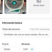 Se rebaja a 8 mil. Ventilador de uso en buen estado. No es recargable. - Img 55632365