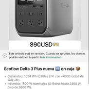 ⚡ Ecoflow Delta 3 Plus – Nueva en caja   Capacidad de 1024 Wh con batería LFP de más de 4000 ciclos. 🔋 Potencia nominal - Img 57557190