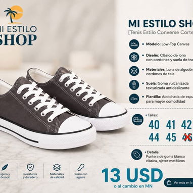 Tenis Estilo Converse Corte Bajo - 2/4