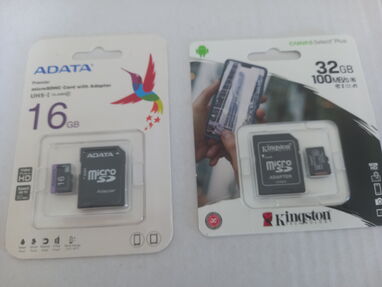 Vendo memorias flash Kingston de 64 gb y microSD SELLADAS de 16 gb y 32 gb de buenas marcas - Img main-image