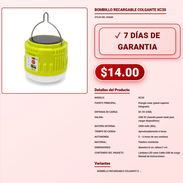 BOMBILLO RECARGABLE COLGANTE XC30 . - Img 57892324