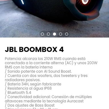 JBL BOOMBOX 4. Sonido potente con AI Sound Boost. - Img 127542884