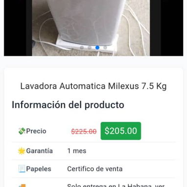 OFERTAZO LAVADORA AUTOMATICA MILEXUS 7.5KG 205 USD - Img 121273182