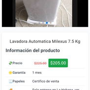 Lavadora automático milexus 7.5 kg - Img 55201339