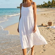 Vestido blanco de hilo - Img 55604257