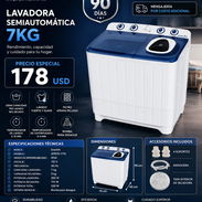 LAVADORA SEMIAUTOMÁTICA ENERLIFE 7KG Nuevas en Caja - Img 55950744