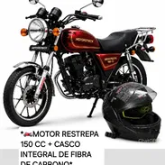 *🏍MOTOR RESTREPA 150 CC + CASCO INTEGRAL DE FIBRA DE CARBONO* *Precio: 1800 USD* COLORES: ROJO/NEGRO/AZUL Garantía: 3 M - Img 55727989