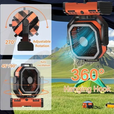 VENTILADOR PORTÁTIL F16 - 40000mAh - Batería Extragrande - 6/6
