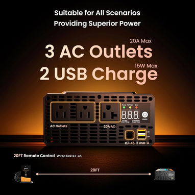 AGOTADO Ampeak Inversor de onda sinusoidal pura 12v a 120V 2000W RMS(sobretensión de 6000W) - Img 117731547