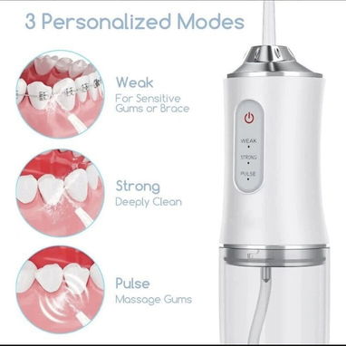 Irrigador Bucal Portátil Limpiador Dientes Eléctrico Con3 Modos & Ipx7 Impermeable recargable capacidad 200ml 54321470 - Img 96352769