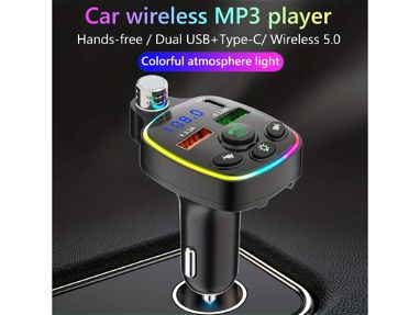 🛍️ Reproductor MP3 / Transmisor FM Carros Reproductora MP3 Bluetooth USB y Carga Rápida ✅ Radio  Auto NUEVO - Img main-image-44546598