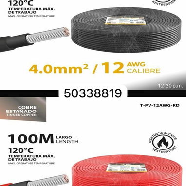 Cable solar x metro venta mínima de 10 metros de cada color Conectores MC4 - Img 116029143