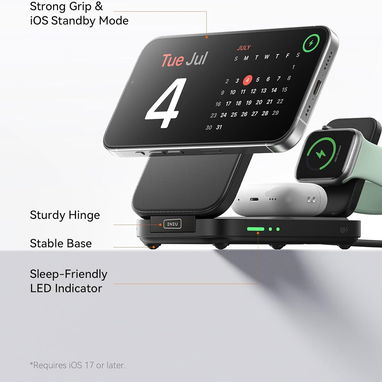 đ CARGADOR INALĂMBRICO INIU 3 EN 1 QI2 15W PLEGABLE PARA IPHONE, APPLE WATCH Y AIRPODS ENVĂO DISPONIBLE + GARANTĂA - Img 122303681
