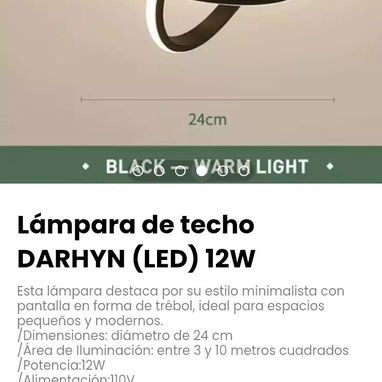Lámpara de techo DARHYN (LED) 12W. Ideal para espacios pequeños y modernos. - Img 123081795