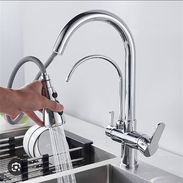 Llave mezcladora monomando multi función grifo extraíble para fregadero - Img 53935976