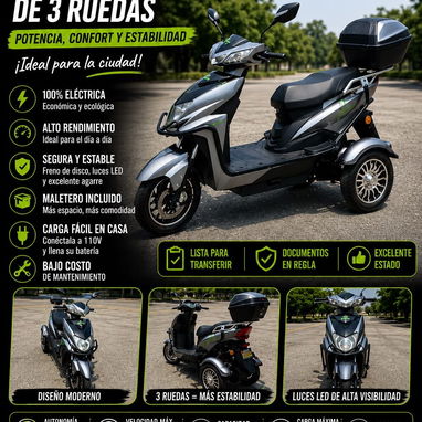 Se vende moto eléctrica de 3 ruedas - Img 126774348