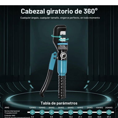 Ponchadora hidráulica para terminales de cable - 5/8