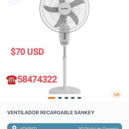 Ventilador de pedestal 18" recargable SANKEY - Img 55046029